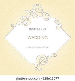 Vector decorative frame. Elegant element for design template, place for text.Floral border. Lace decor for birthday and greeting card, wedding invitation.
