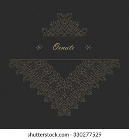 Vector decorative frame. Elegant element for design template, place for text.Floral border. Lace decor for birthday and greeting card, wedding invitation. Line art decor.