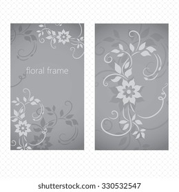 Vector decorative frame. Elegant element for design template, place for text.Floral border. Lace decor for birthday and greeting card, wedding invitation.