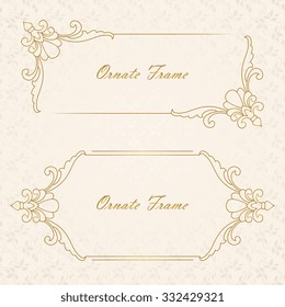 Vector decorative frame. Elegant element for design template, place for text.Floral border. Lace decor for birthday and greeting card, wedding invitation.
