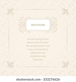 Vector decorative frame. Elegant element for design template, place for text.Floral border. Lace decor for birthday and greeting card, wedding invitation.
