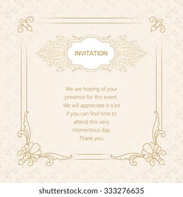Vector decorative frame. Elegant element for design template, place for text.Floral border. Lace decor for birthday and greeting card, wedding invitation.