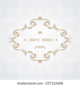 Vector decorative frame. Elegant element for design template, place for text.Floral border. Lace decor for birthday and greeting card, wedding invitation.
