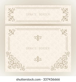 Vector decorative frame. Elegant element for design template, place for text.Floral border. Lace decor for birthday and greeting card, wedding invitation.