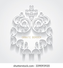 Vector decorative frame. Elegant element for design template, place for text.Floral border. Lace decor for birthday and greeting card, wedding invitation.