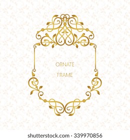 Vector decorative frame. Elegant element for design template, place for text.Floral border. Lace decor for birthday and greeting card, wedding invitation.