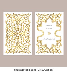 Vector decorative frame. Elegant element for design template, place for text.Floral border. Lace decor for birthday and greeting card, wedding invitation.