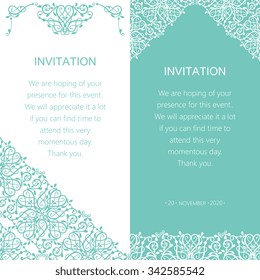 Vector decorative frame. Elegant element for design template, place for text.Floral border. Lace decor for birthday and greeting card, wedding invitation.