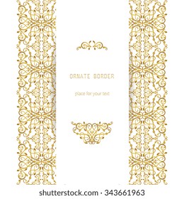 Vector decorative frame. Elegant element for design template, place for text.Floral border. Lace decor for birthday and greeting card, wedding invitation.