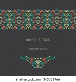 Vector decorative frame. Elegant element for design template, place for text.Floral border. Lace decor for birthday and greeting card, wedding invitation.