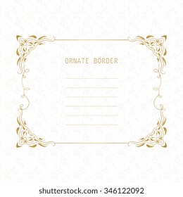 Vector decorative frame. Elegant element for design template, place for text.Floral border. Lace decor for birthday and greeting card, wedding invitation.