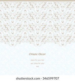 Vector decorative frame. Elegant element for design template, place for text.Floral border. Lace decor for birthday and greeting card, wedding invitation.