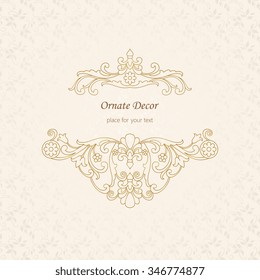 Vector decorative frame. Elegant element for design template, place for text. Floral border. Lace decor for birthday and greeting card, wedding invitation.