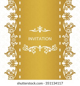 Vector decorative frame. Elegant element for design template, place for text.Floral border. Lace decor for birthday and greeting card, wedding invitation.