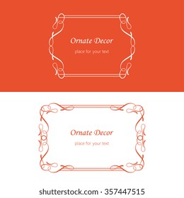 Vector decorative frame. Elegant element for design template, place for text. Floral border. Lace decor for birthday and greeting card, wedding invitation.