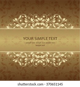 Vector decorative frame. Elegant element for design template, place for text.Floral border. Lace decor for birthday and greeting card, wedding invitation.