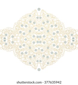 Vector decorative frame. Elegant element for design template, place for text. Floral border. Lace decor for birthday and greeting card, wedding invitation.