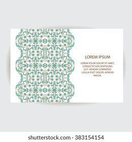 Vector decorative frame. Elegant element for design template, place for text. Floral border. Lace decor for birthday and greeting card, wedding invitation.