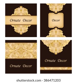 Vector decorative frame. Elegant element for design template, place for text. Floral border. Lace decor for birthday and greeting card, wedding invitation.