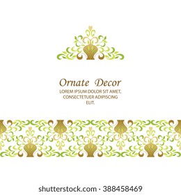 Vector decorative frame. Elegant element for design template, place for text. Floral border. Lace decor for birthday and greeting card, wedding invitation.