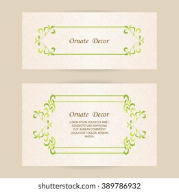 Vector decorative frame. Elegant element for design template, place for text. Floral border. Lace decor for birthday and greeting card, wedding invitation.
