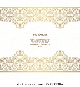 Vector decorative frame. Elegant element for design template, place for text. Floral border. Lace decor for birthday and greeting card, wedding invitation.