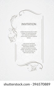 Vector decorative frame. Elegant element for design template, place for text. Floral border. Lace decor for birthday and greeting card, wedding invitation.