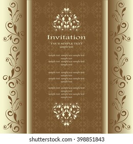 Vector decorative frame. Elegant element for design template, place for text.Floral border. Lace decor for birthday and greeting card, wedding invitation.