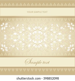 Vector decorative frame. Elegant element for design template, place for text.Floral border. Lace decor for birthday and greeting card, wedding invitation.