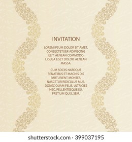 Vector decorative frame. Elegant element for design template, place for text. Floral border. Lace decor for birthday and greeting card, wedding invitation.