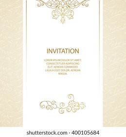 Vector decorative frame. Elegant element for design template, place for text. Floral border. Lace decor for birthday and greeting card, wedding invitation.