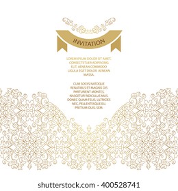 Vector decorative frame. Elegant element for design template, place for text.Floral border. Lace decor for birthday and greeting card, wedding invitation.