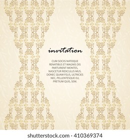 Vector decorative frame. Elegant element for design template, place for text.Floral border. Lace decor for birthday and greeting card, wedding invitation.