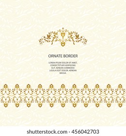 Vector decorative frame. Elegant element for design template, place for text.Floral border. Lace decor for birthday and greeting card, wedding invitation.