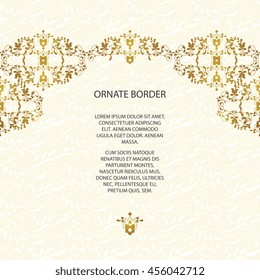 Vector decorative frame. Elegant element for design template, place for text.Floral border. Lace decor for birthday and greeting card, wedding invitation.
