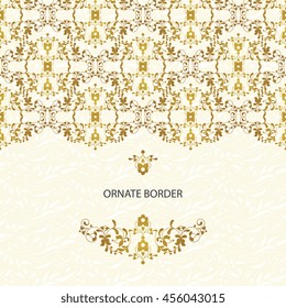 Vector decorative frame. Elegant element for design template, place for text.Floral border. Lace decor for birthday and greeting card, wedding invitation.