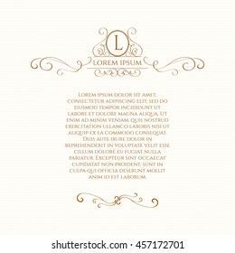 Vector decorative frame. Elegant element for design template, place for text
