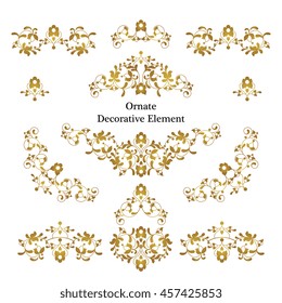 Vector decorative frame.Set elegant element for design template, place for text.Floral border. Lace decor for birthday and greeting card, wedding invitation.