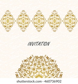 Vector decorative frame. Elegant element for design template, place for text.Floral border. Lace decor for birthday and greeting card, wedding invitation.