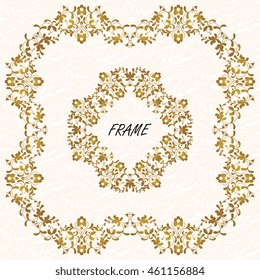 Vector decorative frame. Elegant element for design template, place for text.Floral border. Lace decor for birthday and greeting card, wedding invitation.