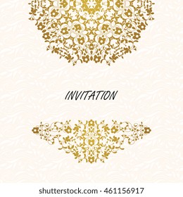 Vector decorative frame. Elegant element for design template, place for text.Floral border. Lace decor for birthday and greeting card, wedding invitation.