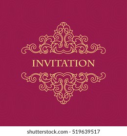 Vector decorative frame. Elegant element for design template, place for text. Floral border. Lace decor for birthday and greeting card, wedding invitation.