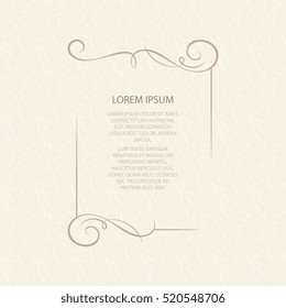 Vector decorative frame. Elegant element for design template, place for text. Floral border. Lace decor for birthday and greeting card, wedding invitation. - Shutterstock ID 520548706