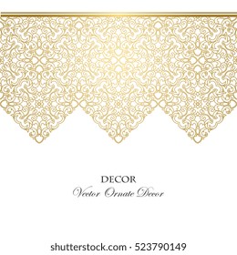 Vector decorative frame. Elegant element for design template, place for text. Floral border. Lace decor for birthday and greeting card, wedding invitation.