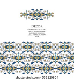 Vector decorative frame. Elegant element for design template, place for text. Floral border. Lace decor for birthday and greeting card, wedding invitation.