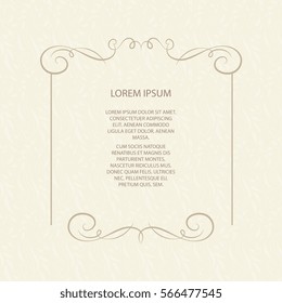 Vector decorative frame. Elegant element for design template, place for text.Floral border. Lace decor for birthday and greeting card, wedding invitation.