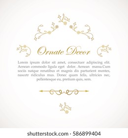 Vector decorative frame. Elegant element for design template, place for text.Floral border. Lace decor for birthday and greeting card, wedding invitation.