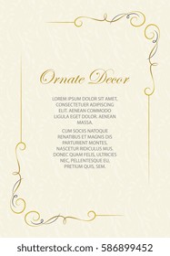 Vector decorative frame. Elegant element for design template, place for text.Floral border. Lace decor for birthday and greeting card, wedding invitation.