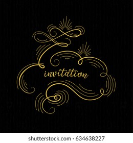 Vector decorative frame. Elegant element for design template, place for text. Lace decor for birthday and greeting card, wedding invitation.