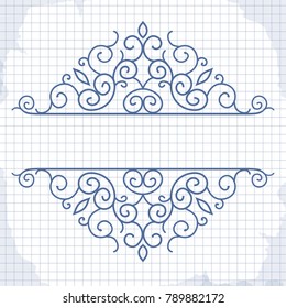 Vector decorative frame. Elegant element for design template, place for text. Floral border, decor for birthday and greeting card, wedding invitation